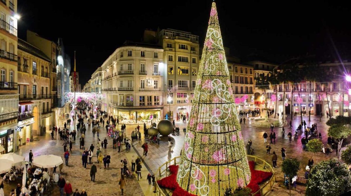 plaza constitución de Málaga en Navidad