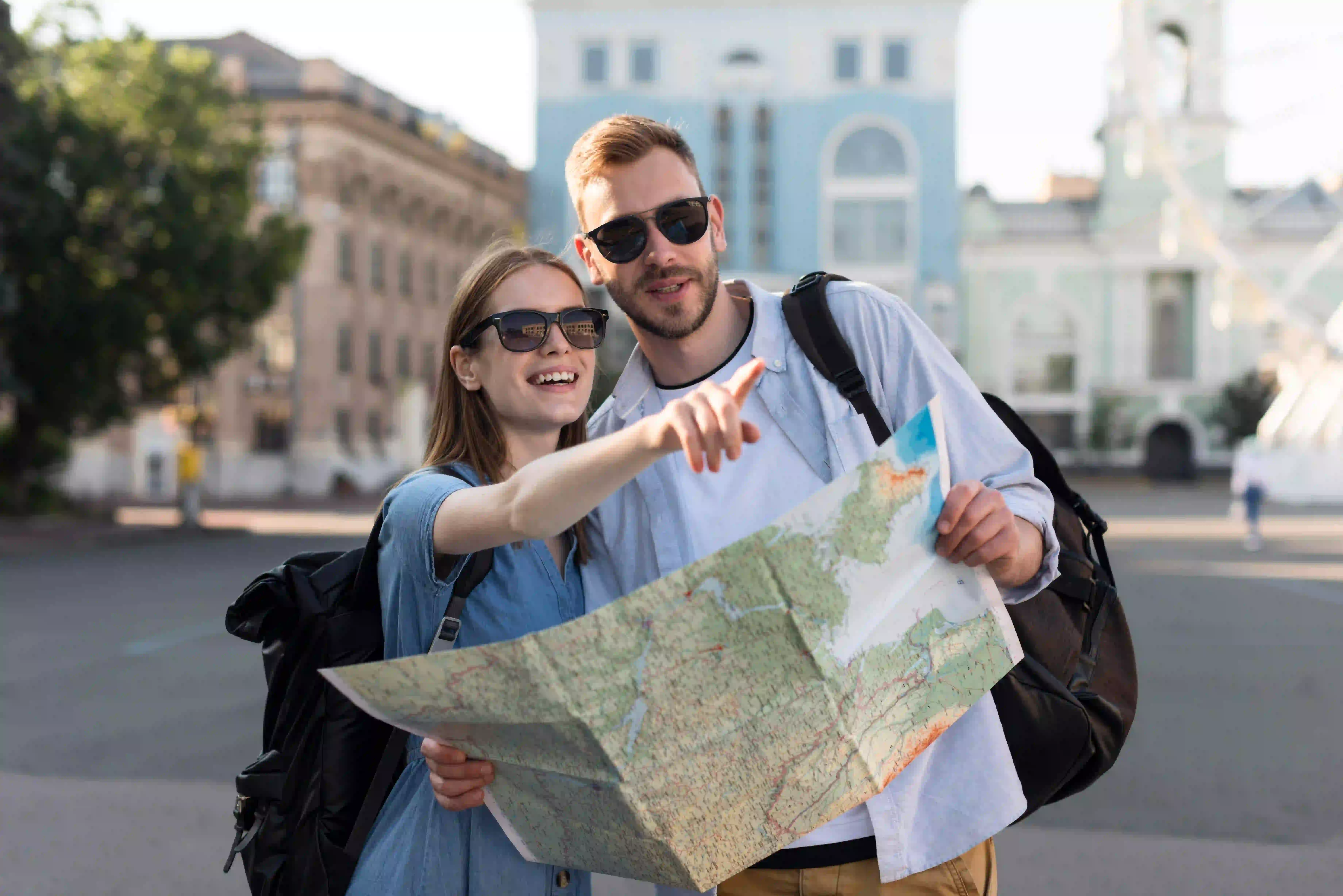 Couple traveling