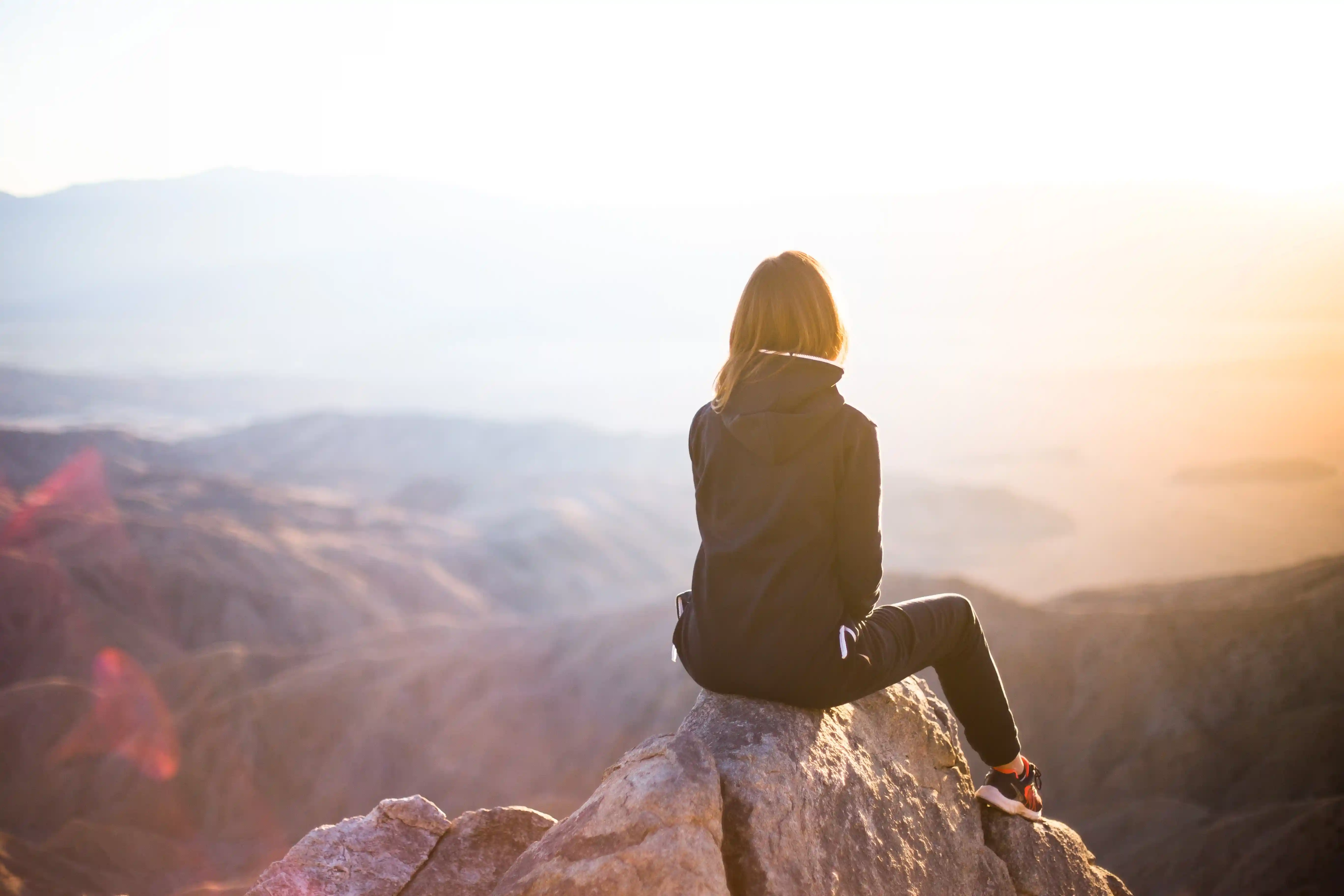 Woman admiring a landscape
