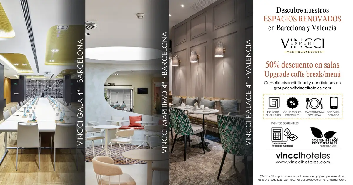 Salas de eventos de Vincci con descuento