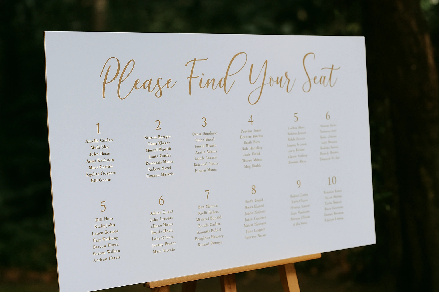 Lista de invitados a una boda