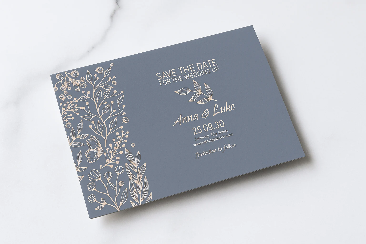 Tarjeta de invitación de boda
