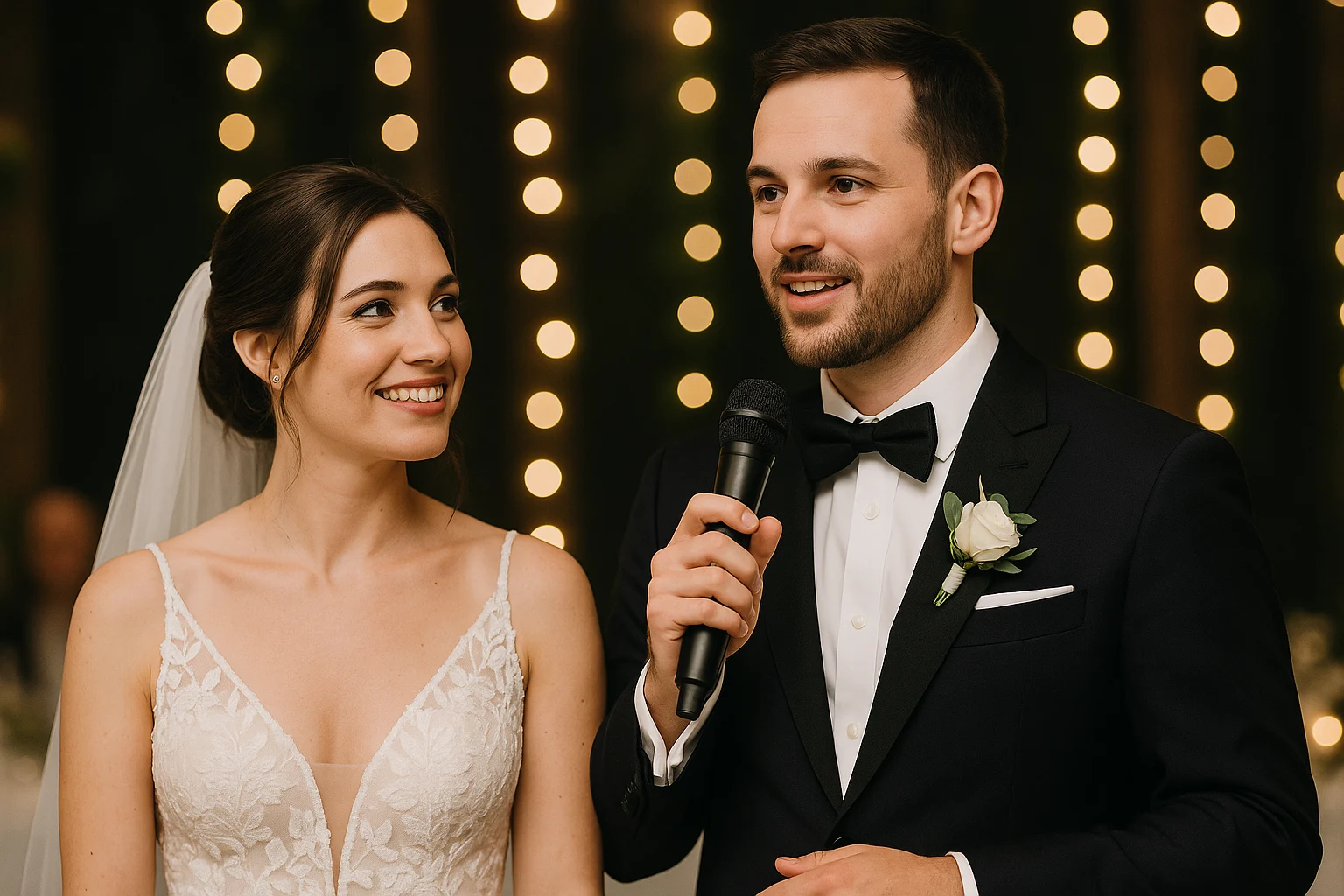 Novio dando el discurso en el día de su boda