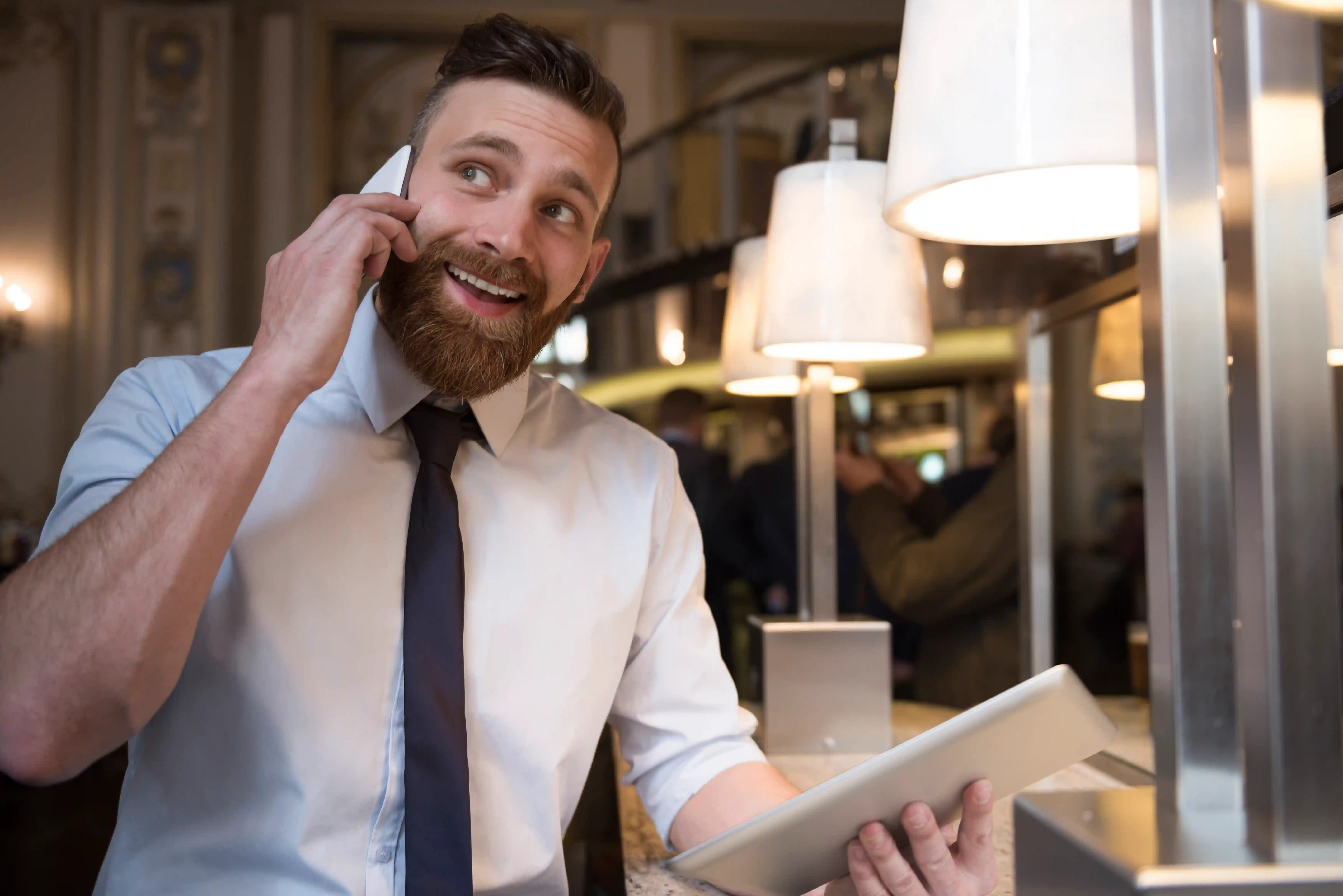 Man using technology to simplify processes