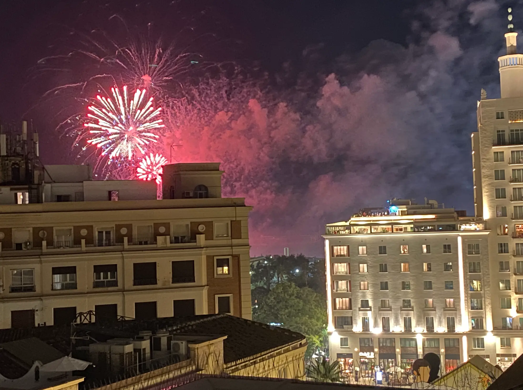 Fuegos artificiales de la feria de Málaga