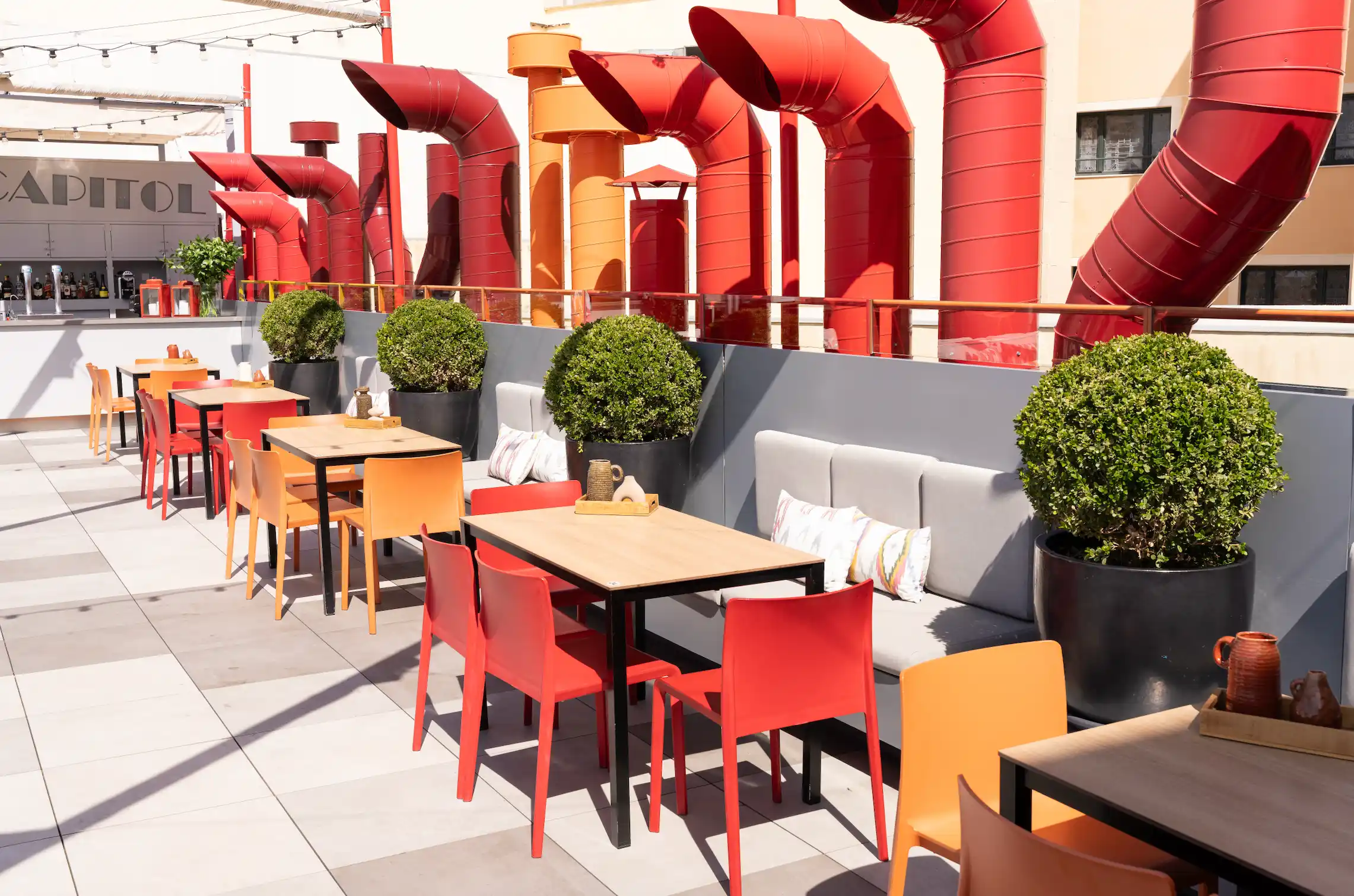 Madrid rooftop terrace at Vincci Capitol