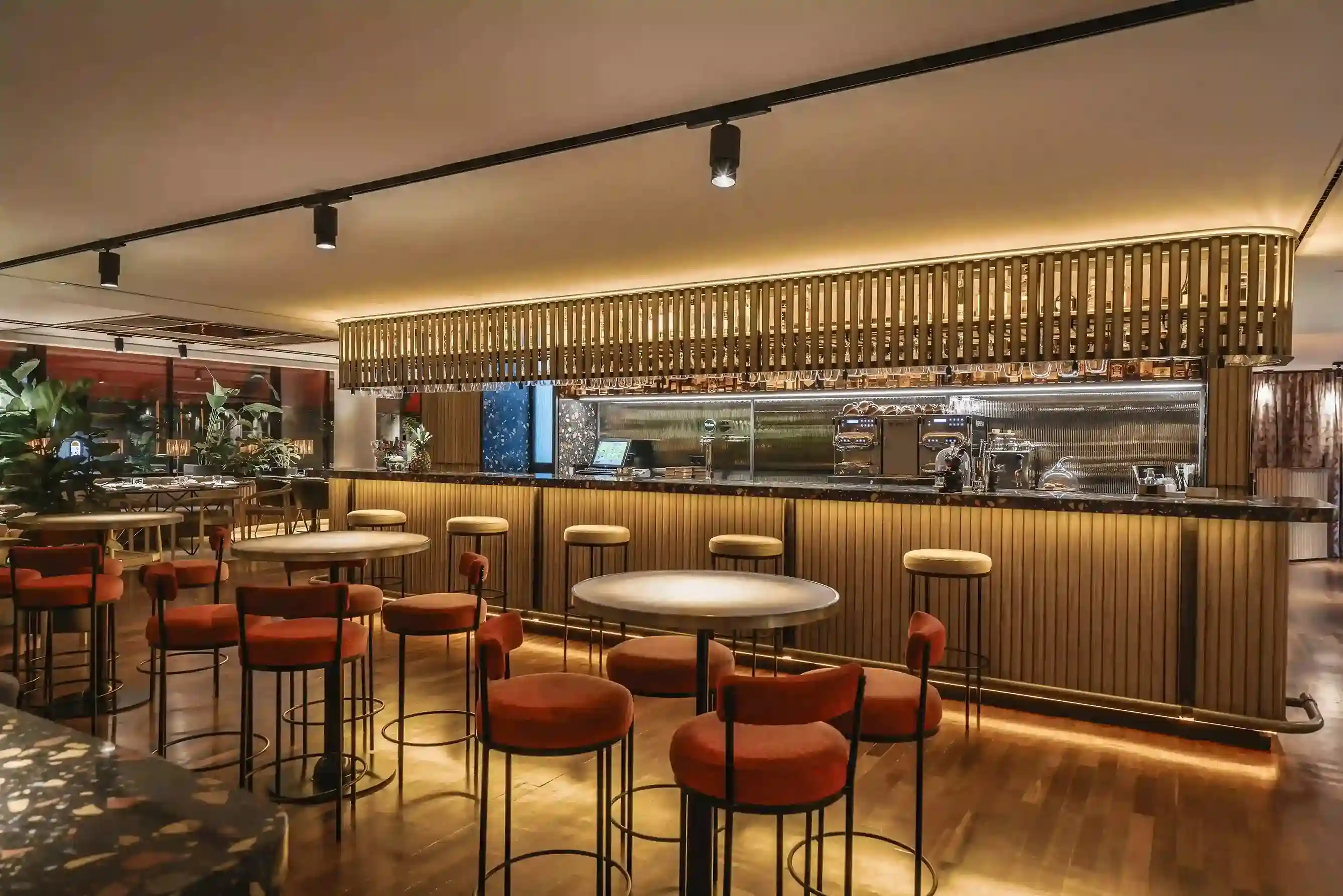 Bar area of Vincci SoMa Restaurant