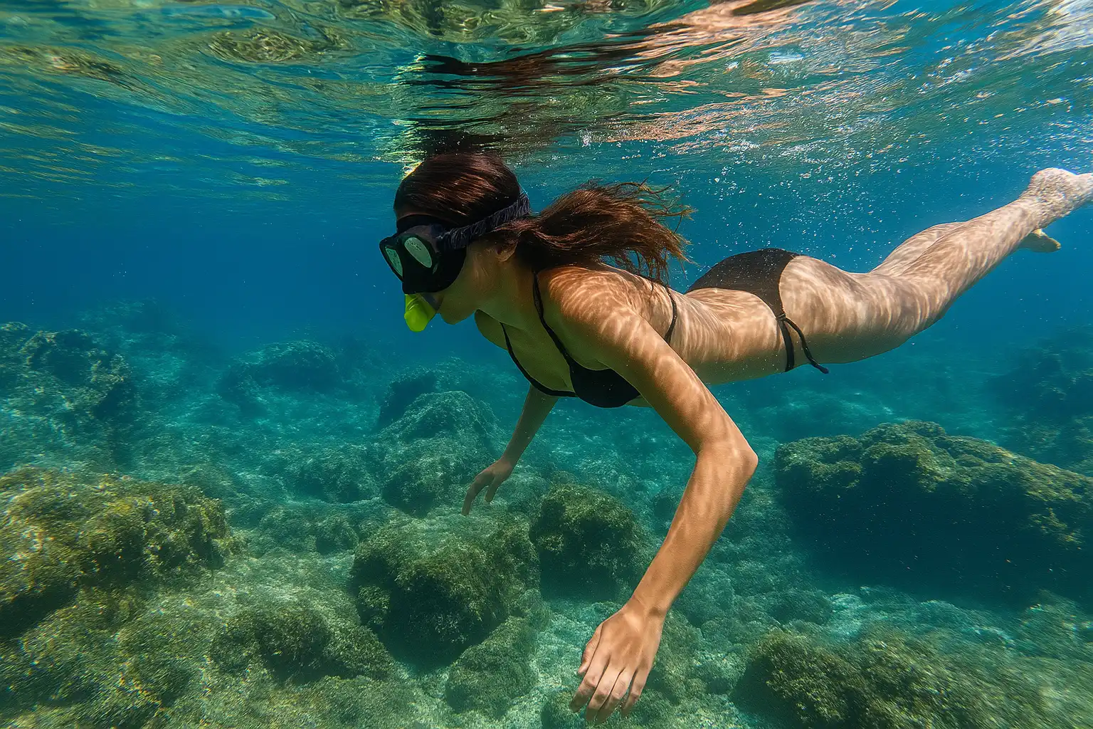 person diving as an outdoor activity