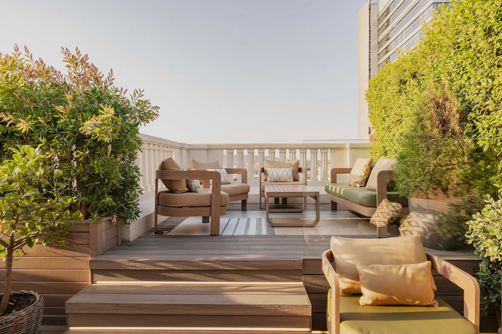 Rooftop terrace at the Vincci Mae hotel