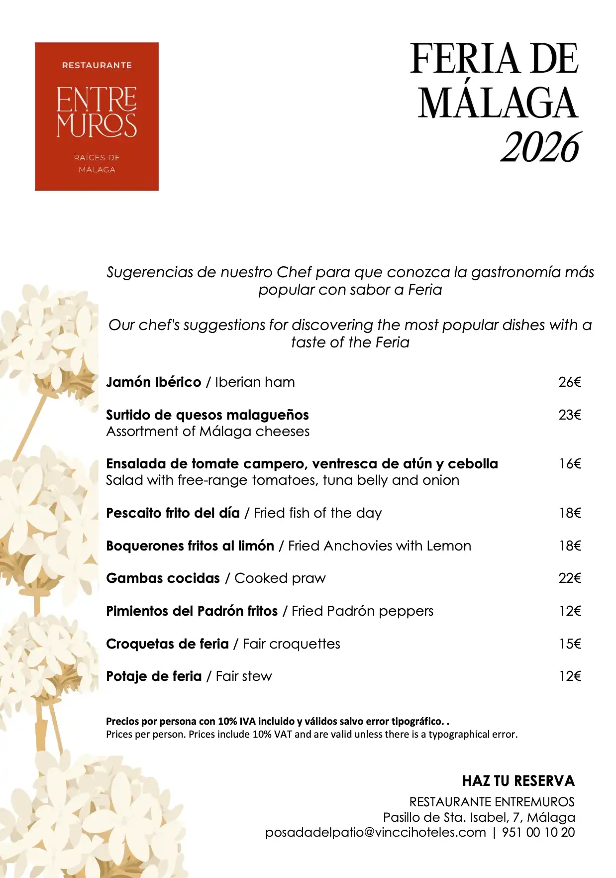 Creatividad hecha por el restaurante Enremuros del Hotel Vincci Selección Posada del Patio 5*