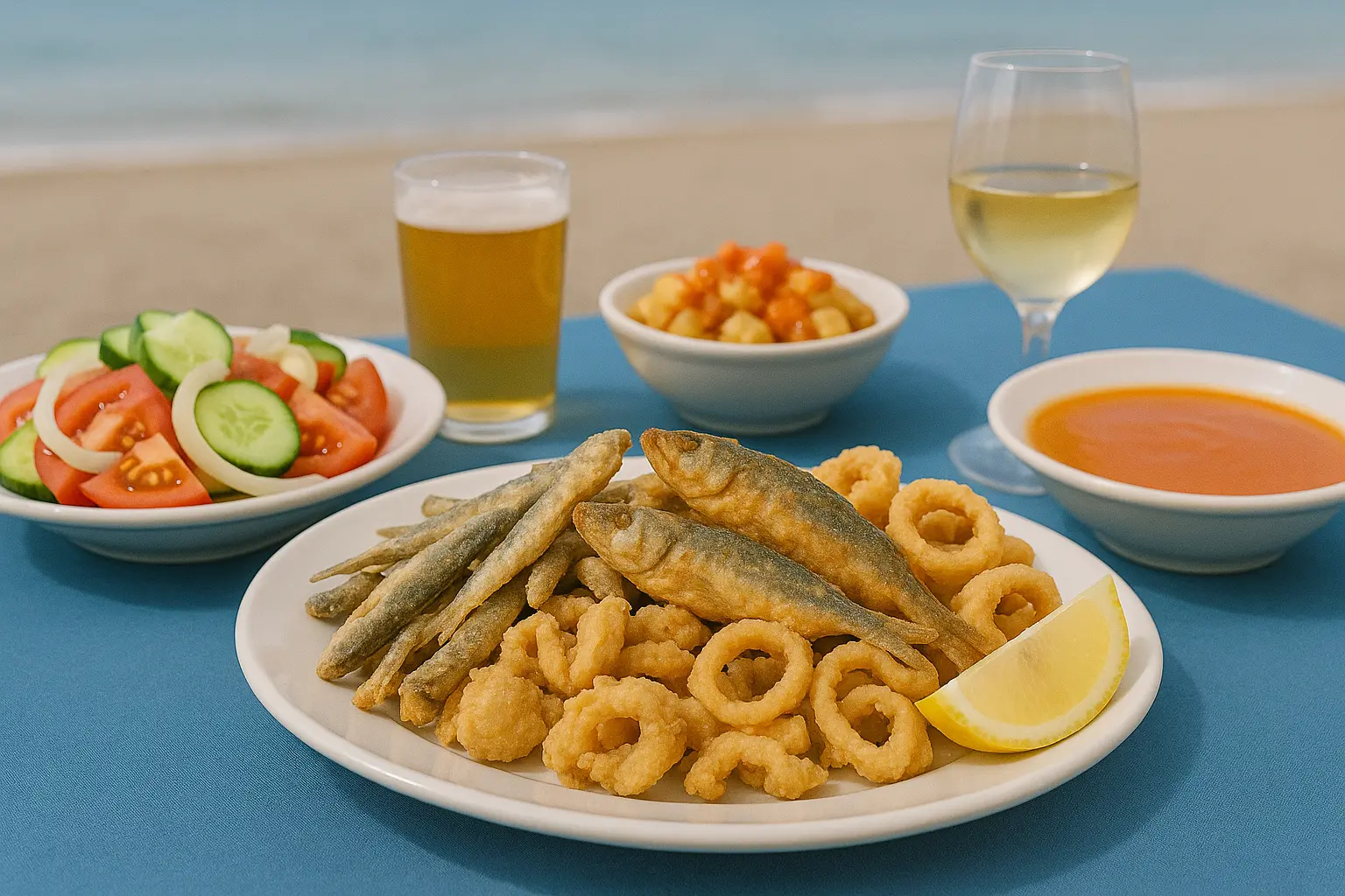 Pescaito frito plato típicos de Málaga