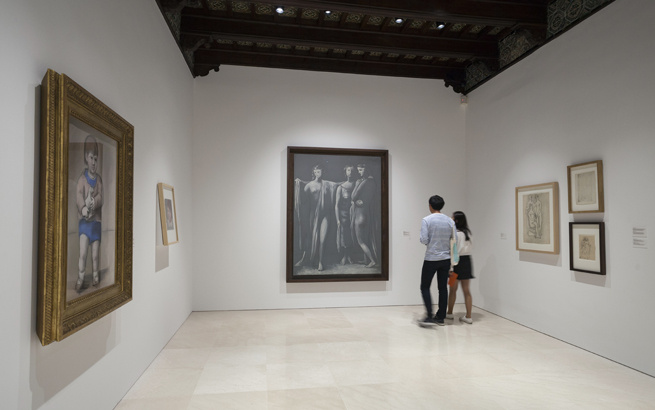 Pareja visitando el Museo Picasso de Málaga