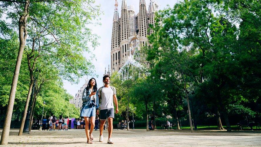 pareja por barcelona