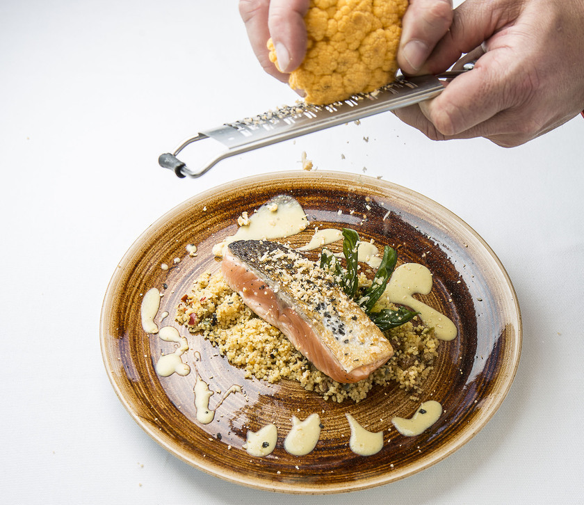 Comidas de invierno salmón a la parrilla